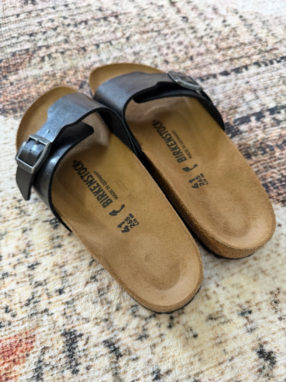 Birkenstock Black Single Strap Slide with Buckle 10/41 Catalina  Birko-Flor - Picture 2 of 5